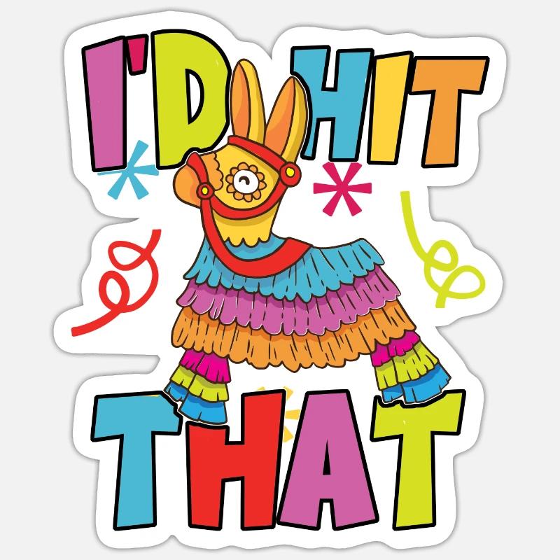 J’avais frappé cette Pinata Mexican Cinco de Mayo Party Sticker taille S (10 x 10 cm)