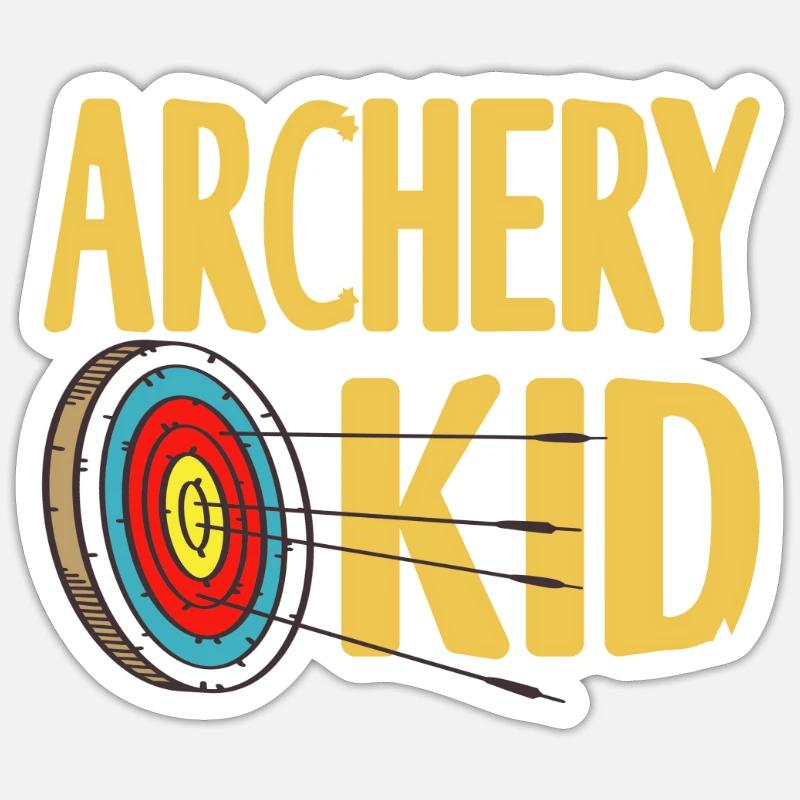 Bogenschütze - Archery Kid - Sticker Größe S (10 x 10 cm) - Mattweiß