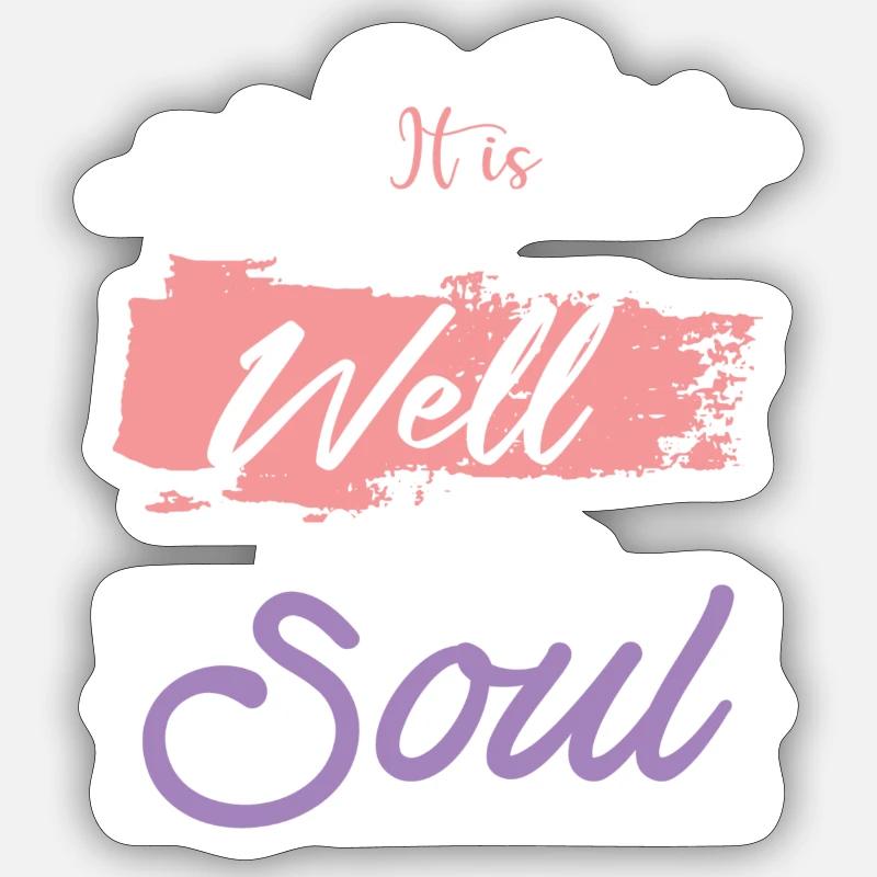 Verset biblique Âme Jésus - Sticker taille S (10 x 10 cm) - blanc mat