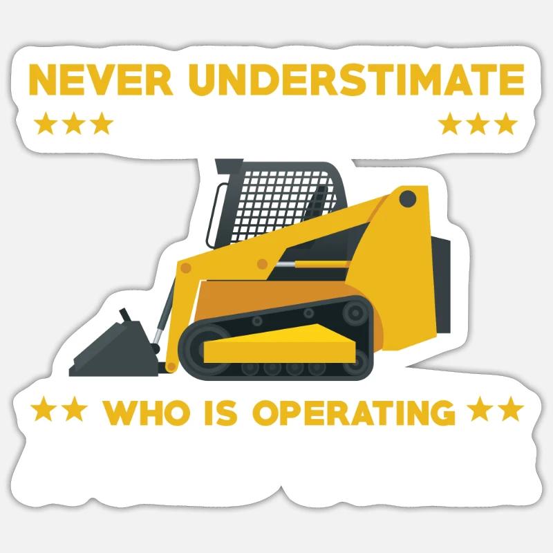 Fun skid steer loader for men Sticker size S (10 x 10 cm)