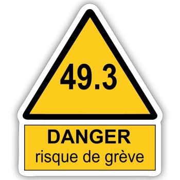 49.3 danger - Sticker taille S (10 x 10 cm) - blanc mat - Devant