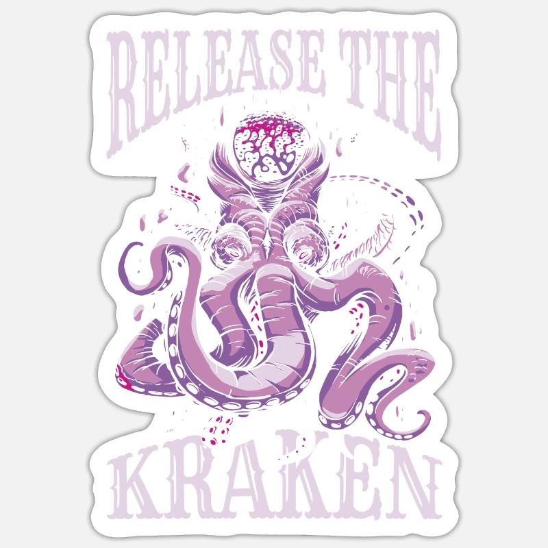 Octopus Kraken Cuttlefish Tier Sticker Größe S (10 x 10 cm)