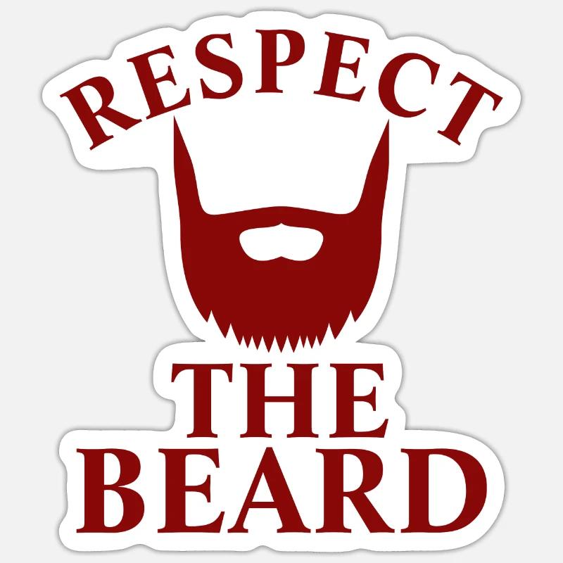 Respektiere den Bart - Sticker Größe S (10 x 10 cm) - Mattweiß