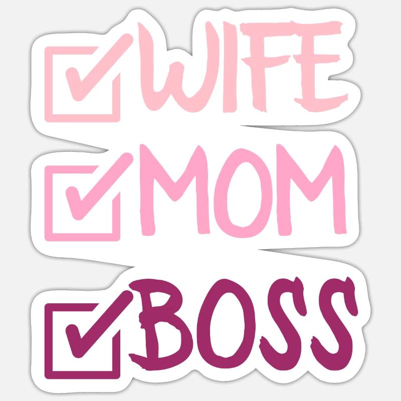 EHEFRAU MUTTER CHEF Sticker Größe S (10 x 10 cm)