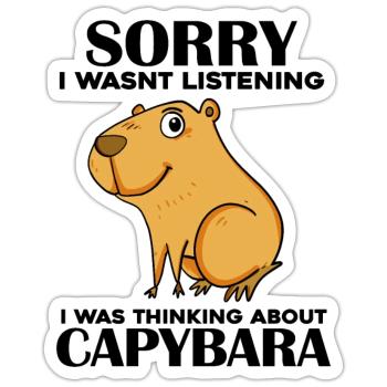 Capybara Wasserschwein - Sticker Größe S (10 x 10 cm) - Mattweiß - Vorne