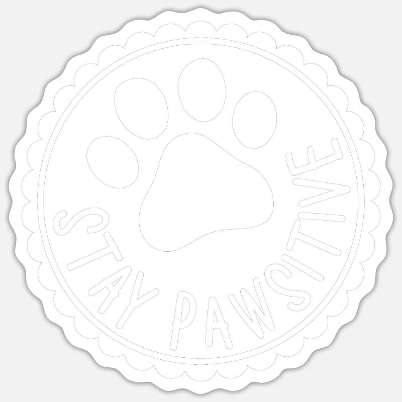 Bleib Pawsitive Sticker Größe S (10 x 10 cm)