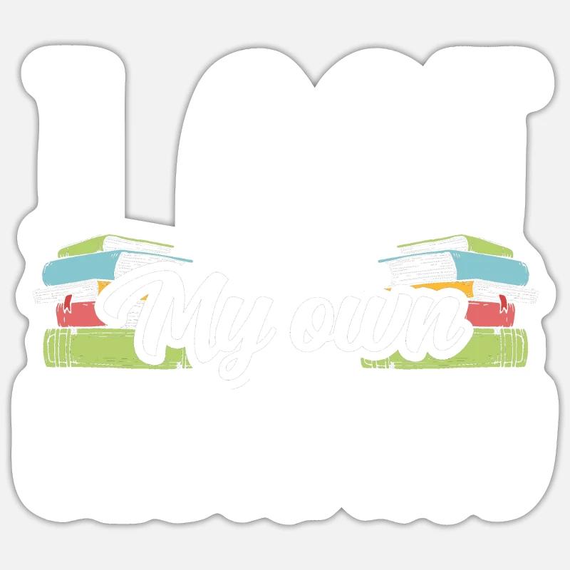 J’ai mon propre bibliothécaire - Sticker taille S (10 x 10 cm) - blanc mat