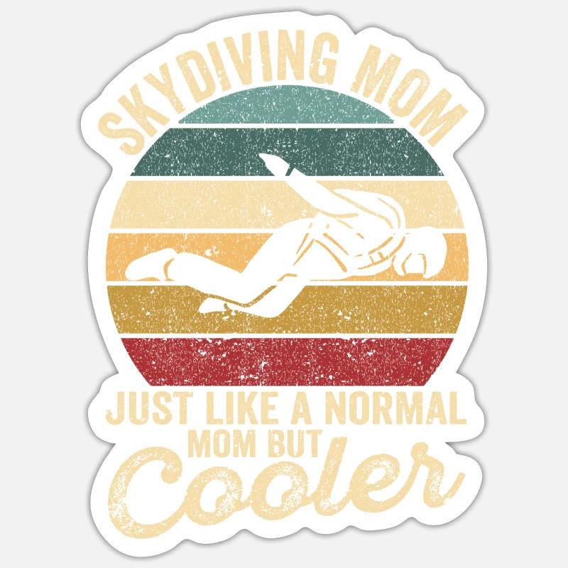 Fallschirmspringer Muttertag Passendes Paar Sticker Größe S (10 x 10 cm)