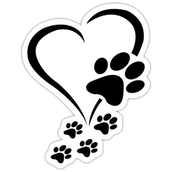 Dog Paw Heart Baby Dogs - Dog Paws Hearts Dog Paw - Sticker size S (10 x 10 cm) - white matte - Front