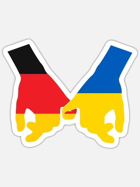 Deutschland Unterstützt Ukraine Liebe Herz - Sticker Größe S (10 x 10 cm) - Mattweiß