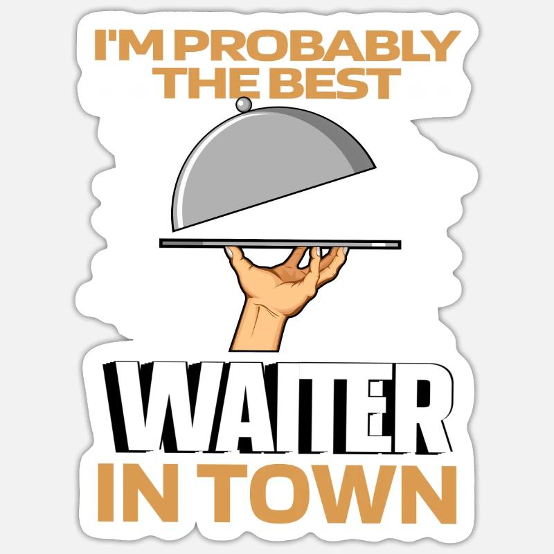 Kellner Kellnerin Lustig Sticker Größe S (10 x 10 cm)