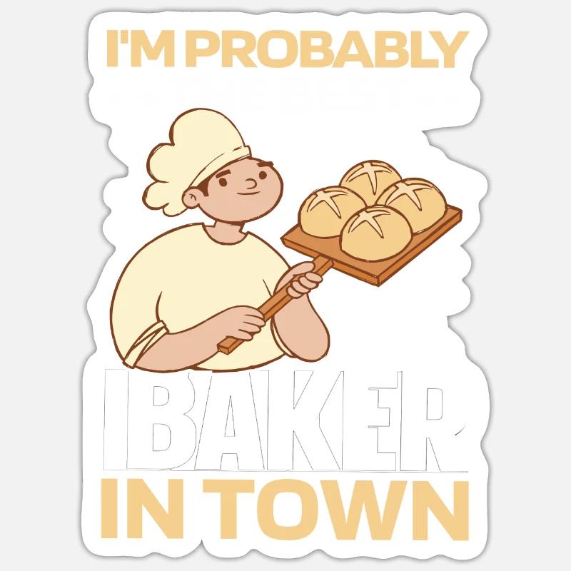 Backen Bäcker Bäckerei - Sticker Größe S (10 x 10 cm) - Mattweiß