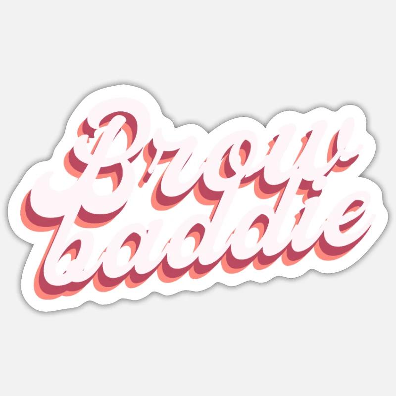 Brow Baddie. Microblading eyebrow Sticker size S (10 x 10 cm)