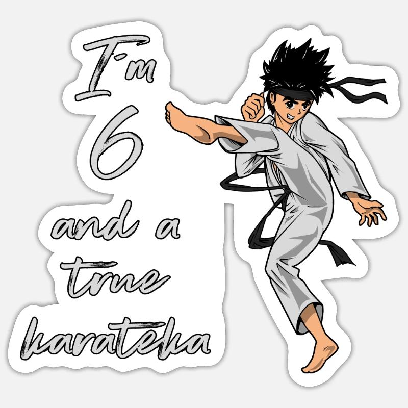 I'm 6 - Boy Karate - Sticker size S (10 x 10 cm) - white matte
