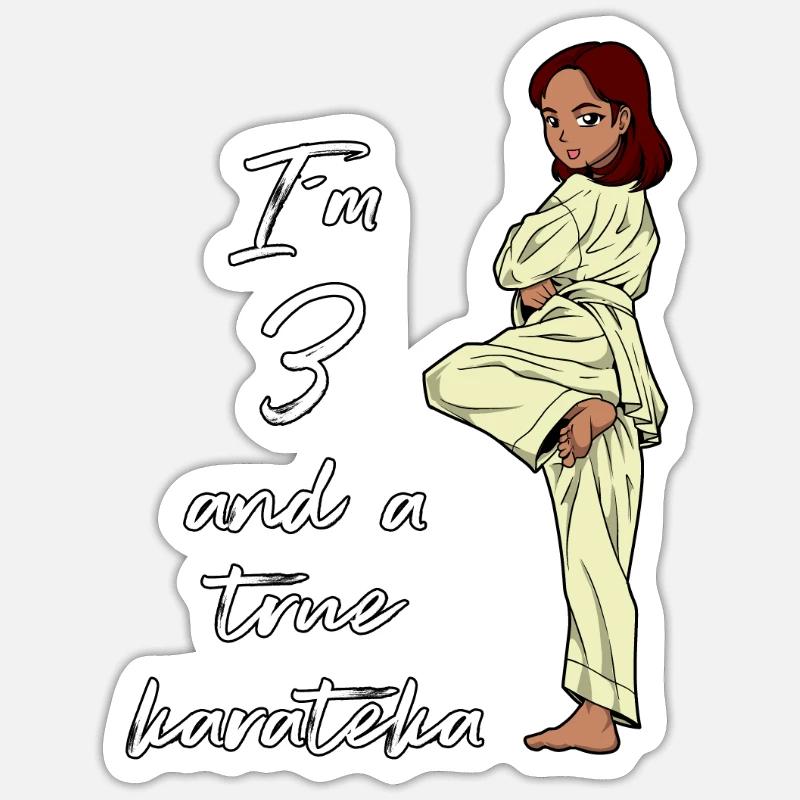 Ich bin 3 - Mädchen Karate Sticker Größe S (10 x 10 cm)