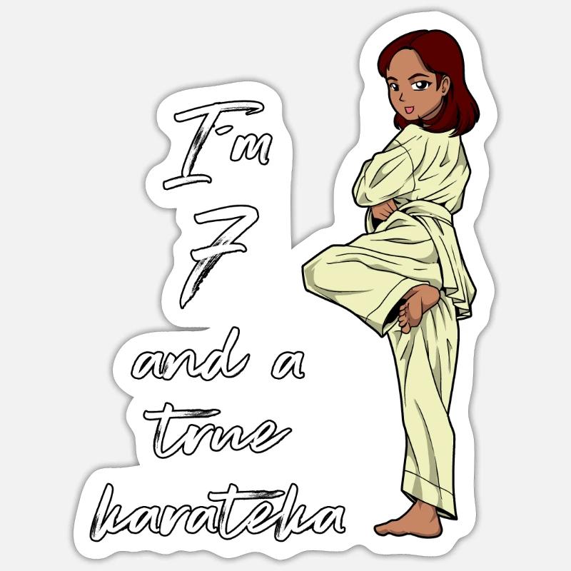 Ich bin 7 - Mädchen Karate Sticker Größe S (10 x 10 cm)