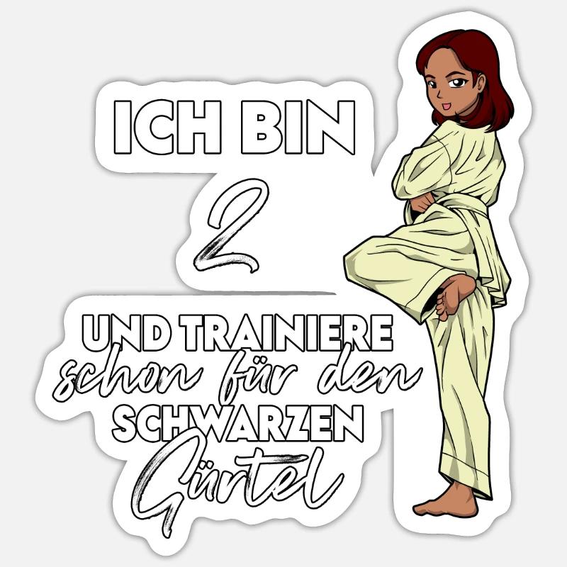 Ich bin 2 - Mädchen Karate Sticker Größe S (10 x 10 cm)
