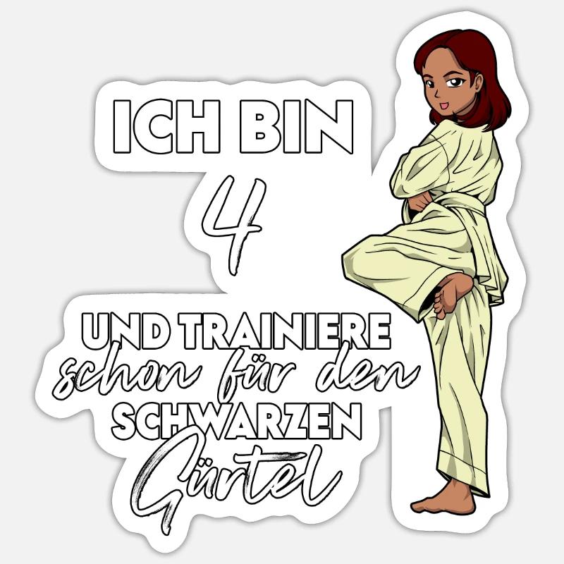 Ich bin 4 - Mädchen Karate Sticker Größe S (10 x 10 cm)