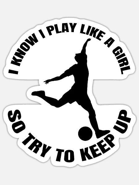 Fußballtrainer Fußball Mädchen Fußballspieler Frau - Sticker Größe S (10 x 10 cm) - Mattweiß