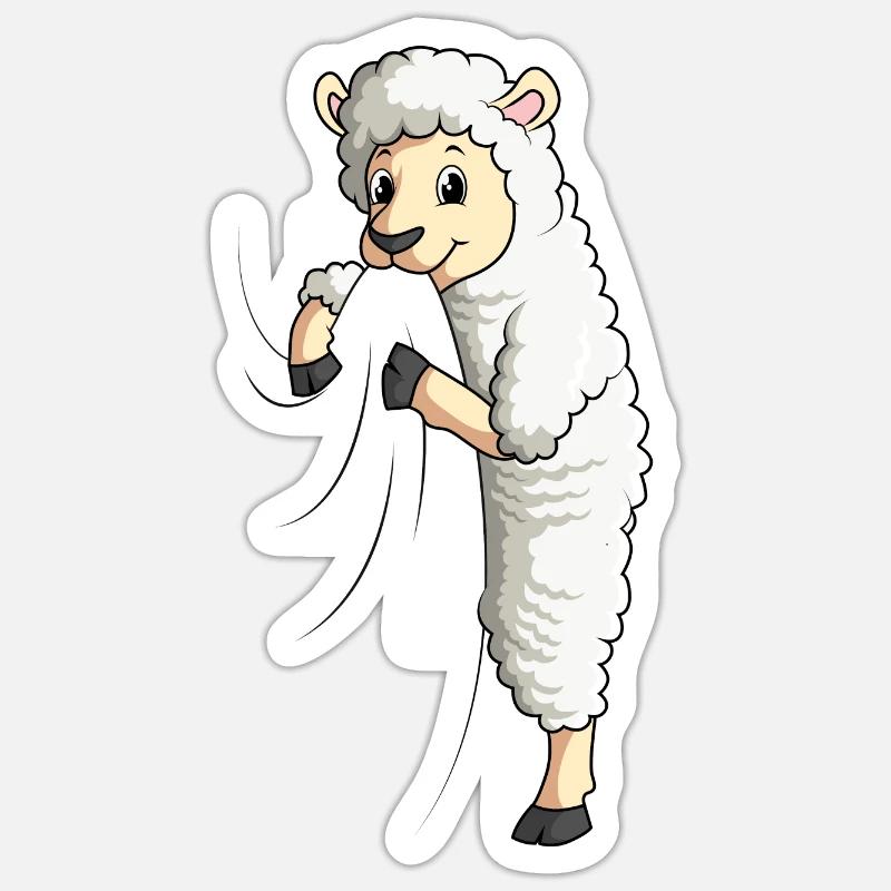 Schaf - Sticker Größe S (10 x 10 cm) - Mattweiß