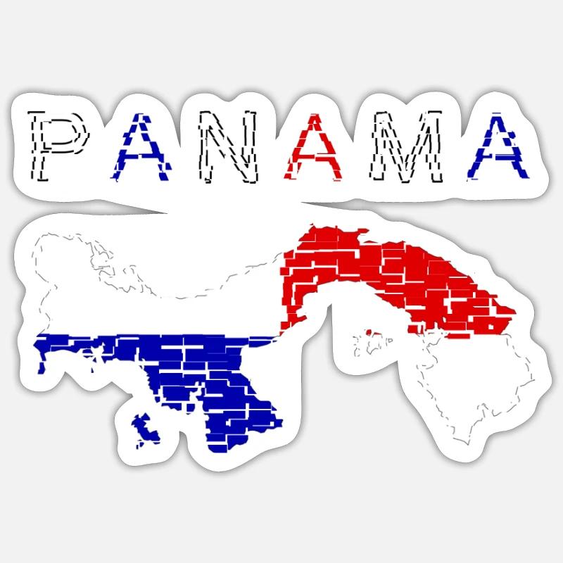 Panama Map Flag - Sticker size S (10 x 10 cm) - white matte