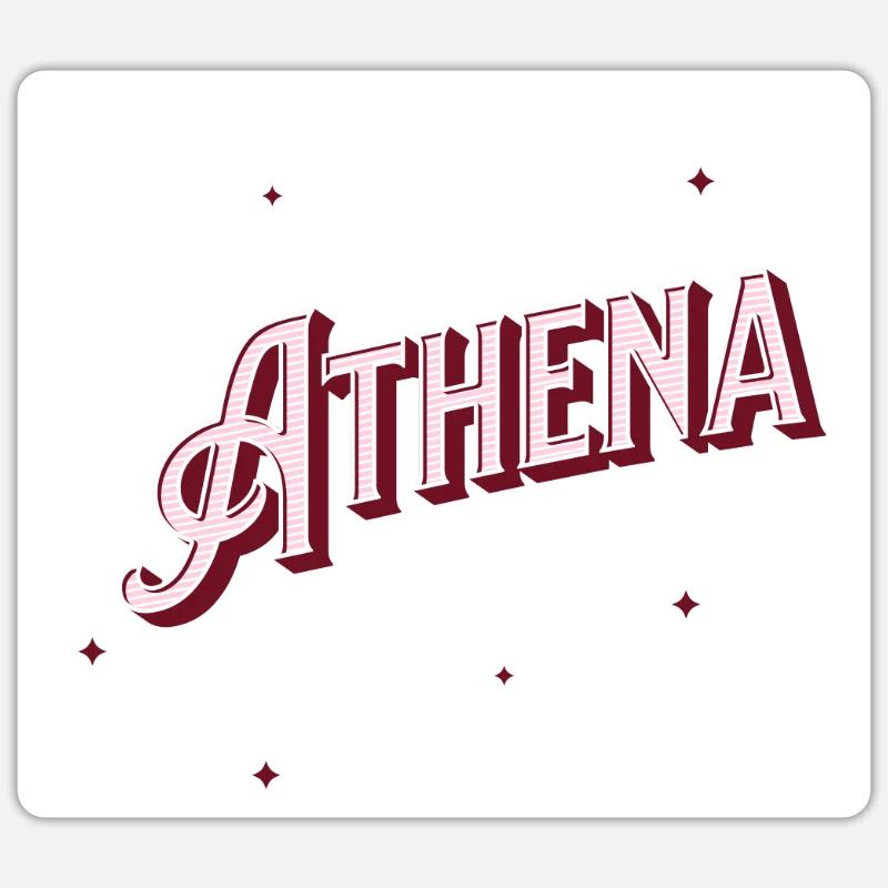 Athena name personalized - Sticker size S (10 x 10 cm) - white matte