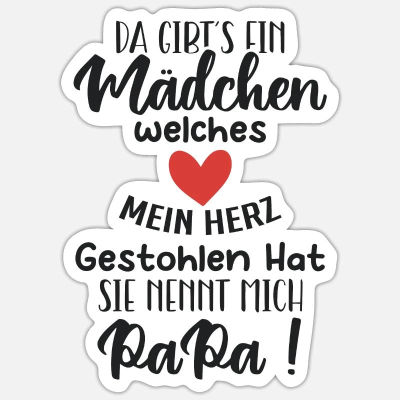 Da gibt´s ein Mädchen, welches mein Herz gestohlen - Sticker Größe S (10 x 10 cm) - Mattweiß