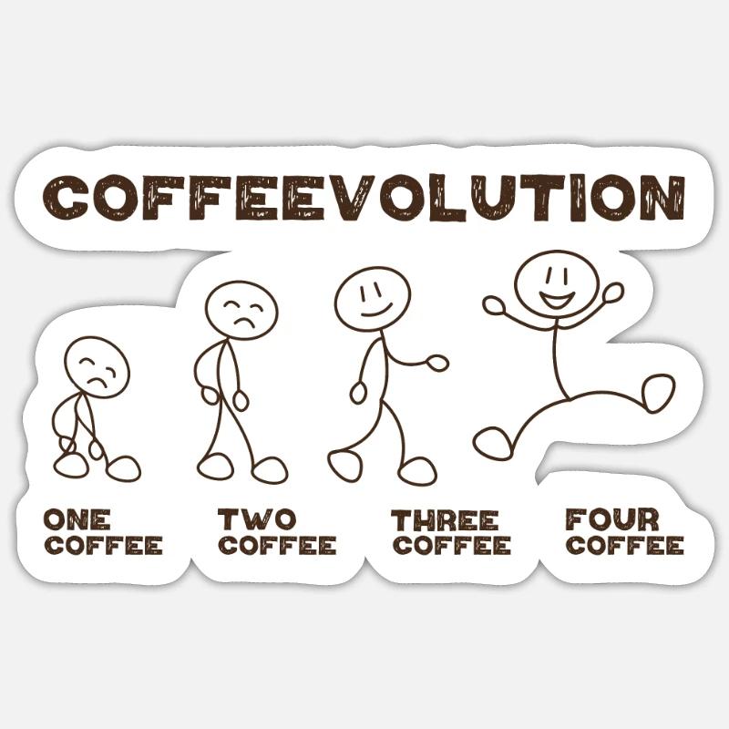 Office Quote Coffee Lover Coffeevolution Evolution Sticker Größe S (10 x 10 cm)