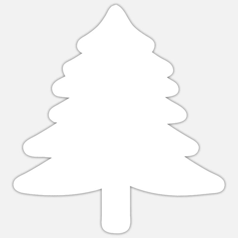 Tannenbaum - Sticker Größe S (10 x 10 cm) - Mattweiß