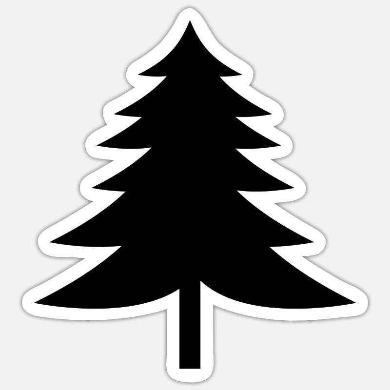 Fir tree - Sticker size S (10 x 10 cm) - white matte