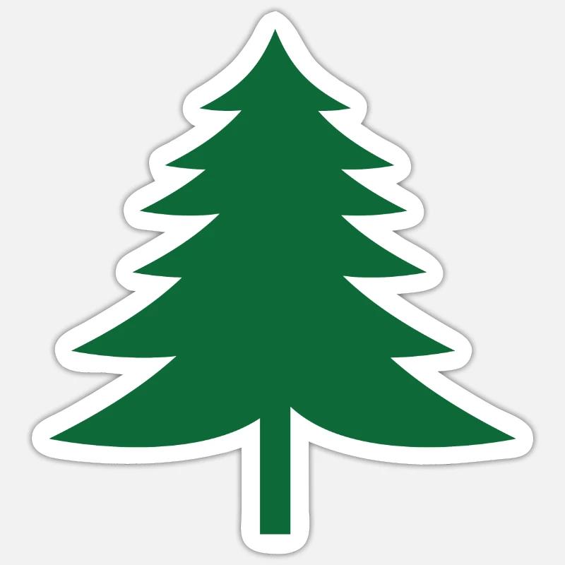 Sapin - Sticker taille S (10 x 10 cm) - blanc mat