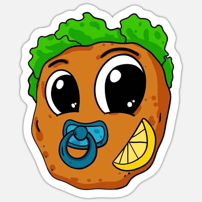 Bébé Schnitzel - Sticker taille S (10 x 10 cm) - blanc mat