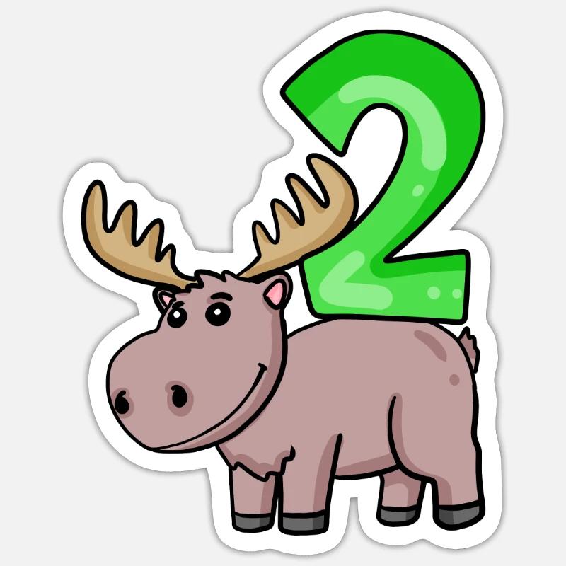 2 Jahre alt - 2 Geburtstag - Ich bin 2 - Sticker Größe S (10 x 10 cm) - Mattweiß