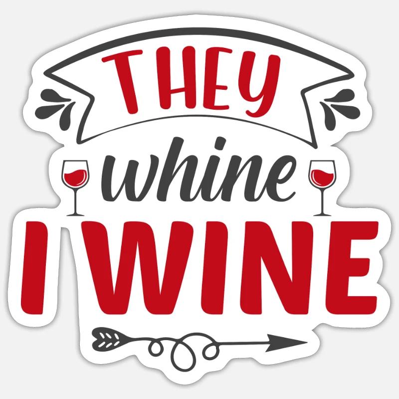 Tu pleures je vin - Sticker taille S (10 x 10 cm) - blanc mat