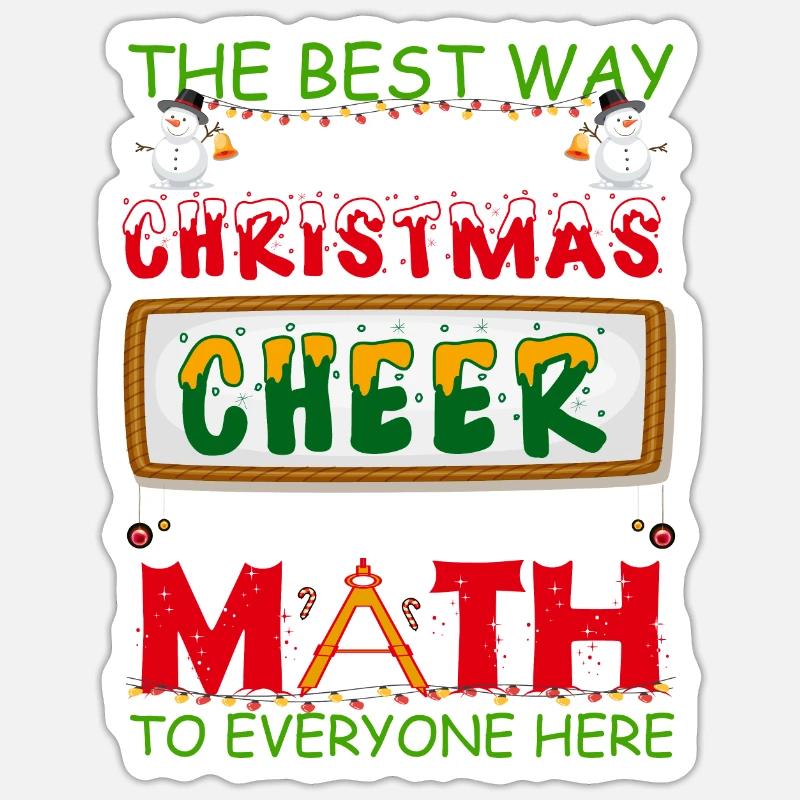 Ugly Christmas Math Teacher Norwegian Pattern Sticker size S (10 x 10 cm)