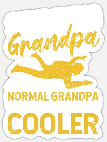 Fallschirmspringen Opa Fallschirmspringer - Sticker Größe S (10 x 10 cm) - Mattweiß
