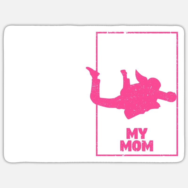 Ta mère Ma mère Parachutiste - Sticker taille S (10 x 10 cm) - blanc mat