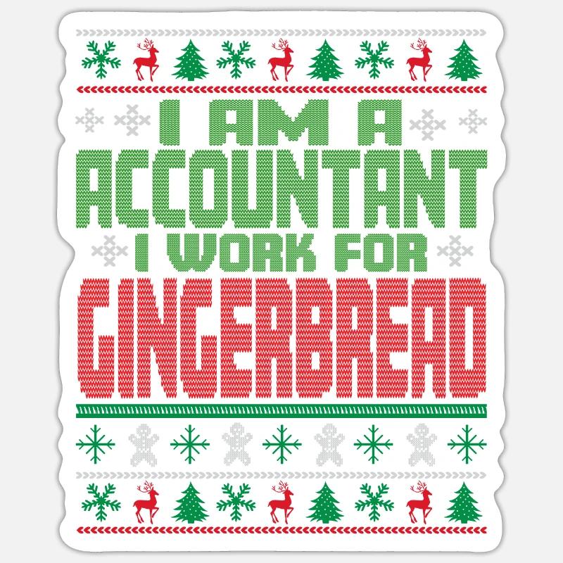 Dire de Noël comptable - Sticker taille S (10 x 10 cm) - blanc mat