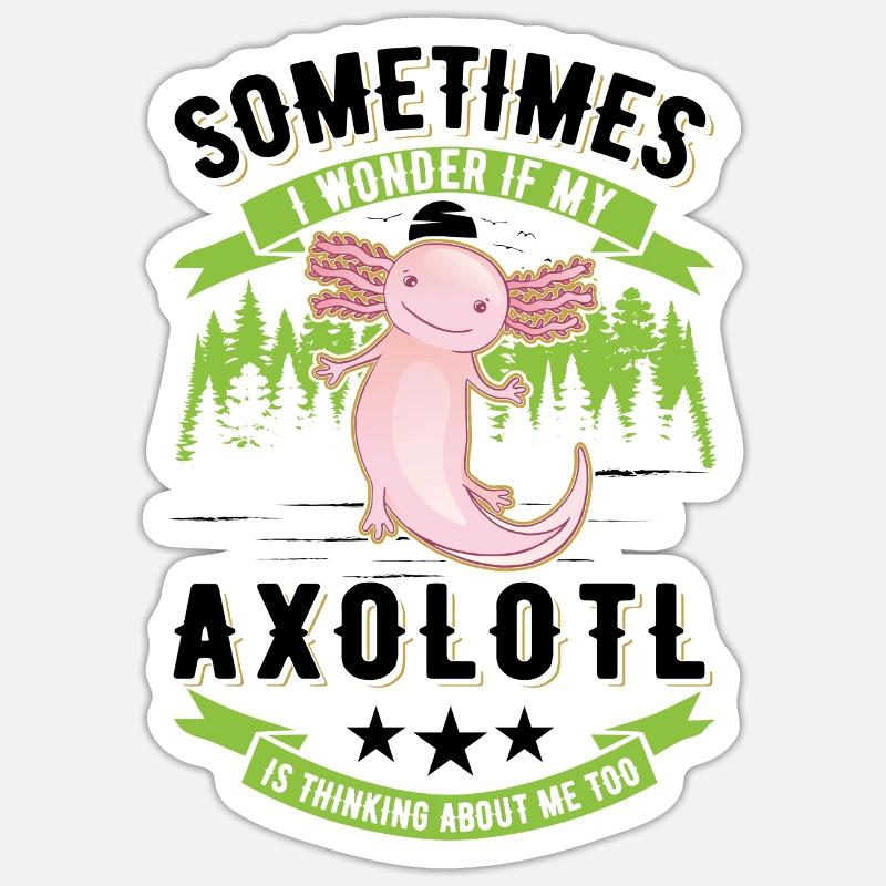 Axolotl Queue Cadeau Amphibien Axolotl - Sticker taille S (10 x 10 cm) - blanc mat