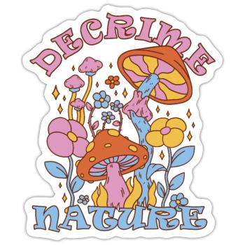 Decrime Nature Colorful Magic Mushroom Trippy - Sticker size S (10 x 10 cm) - white matte - Front