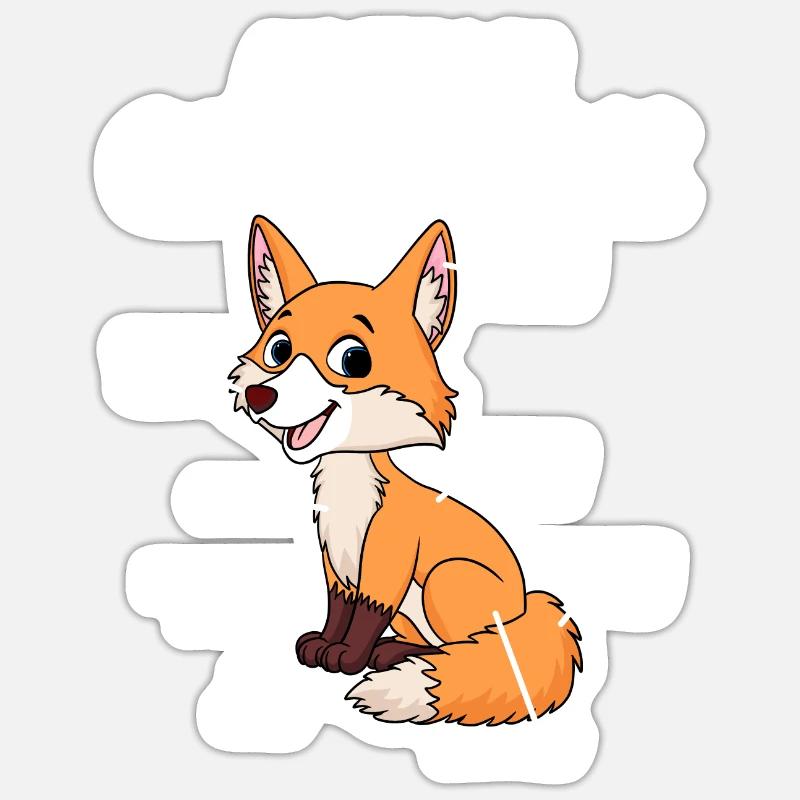 Anatomie eines Fuchses - Sticker Größe S (10 x 10 cm) - Mattweiß