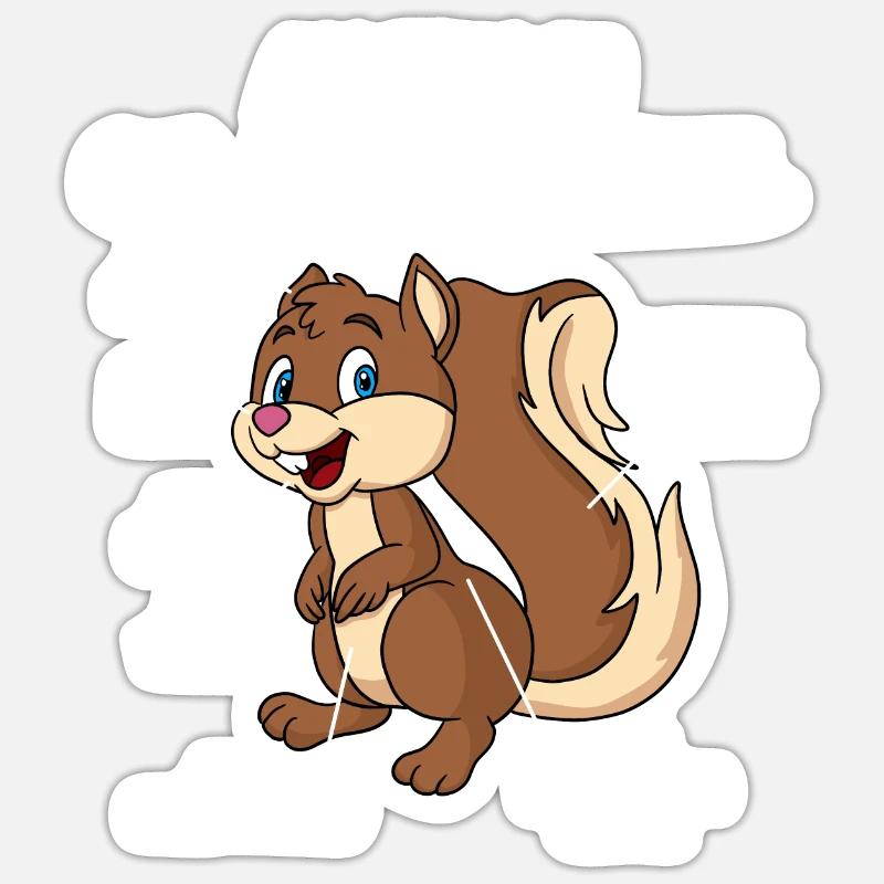 Anatomie eines Eichhörnchens Sticker Größe S (10 x 10 cm)