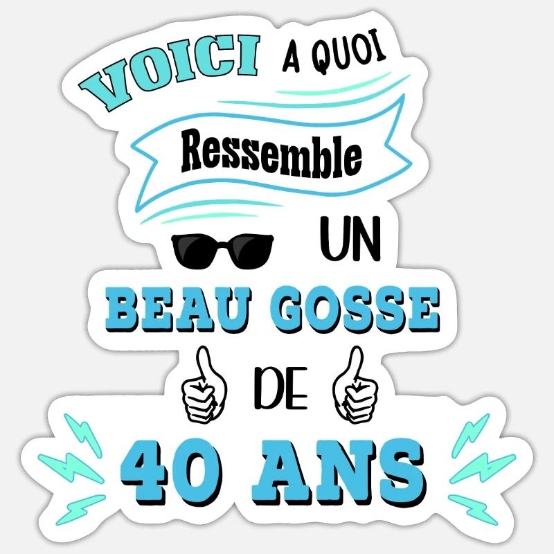 Idée De Cadeau Drôle Pour Les Beaux Gosses - Sticker taille S (10 x 10 cm) - blanc mat