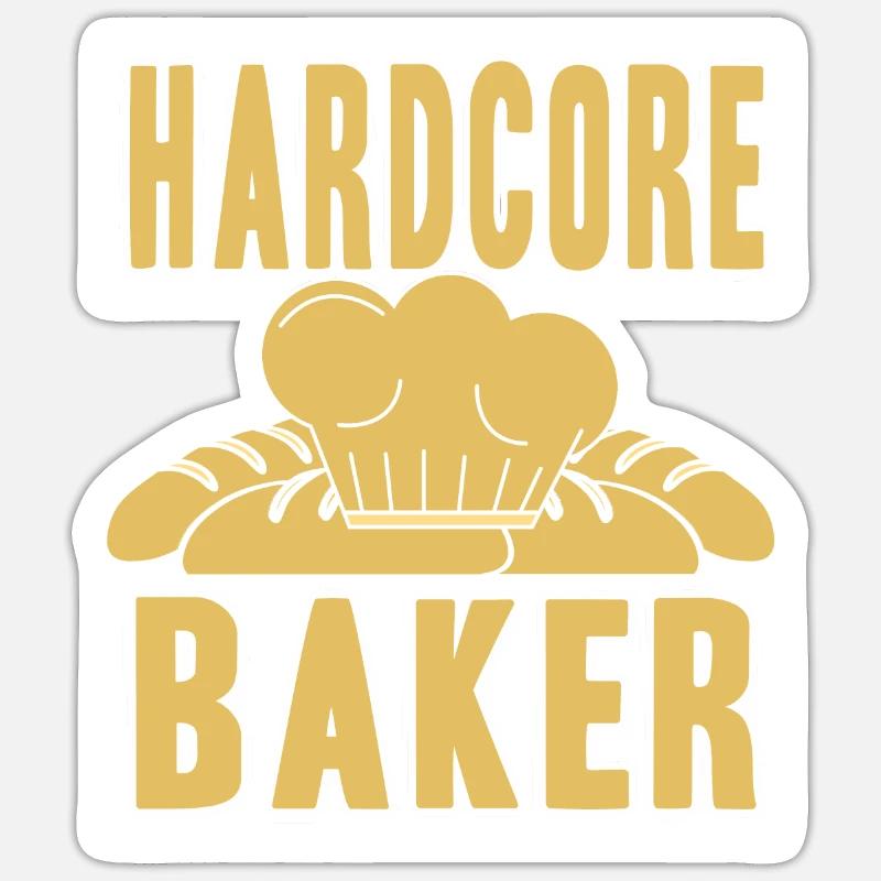 Hardcore Baker - Sticker size S (10 x 10 cm) - white matte