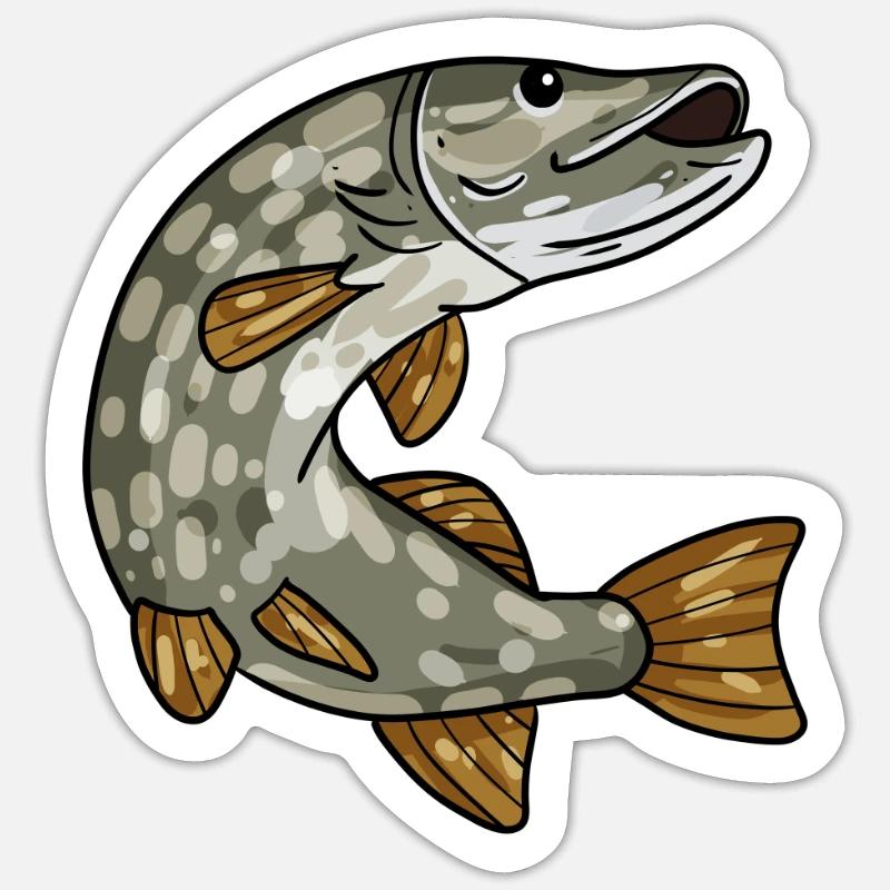 Pike - Sticker size S (10 x 10 cm) - white matte
