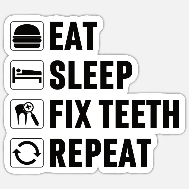 Assistante dentaire Dentiste Dent - Sticker taille S (10 x 10 cm) - blanc mat