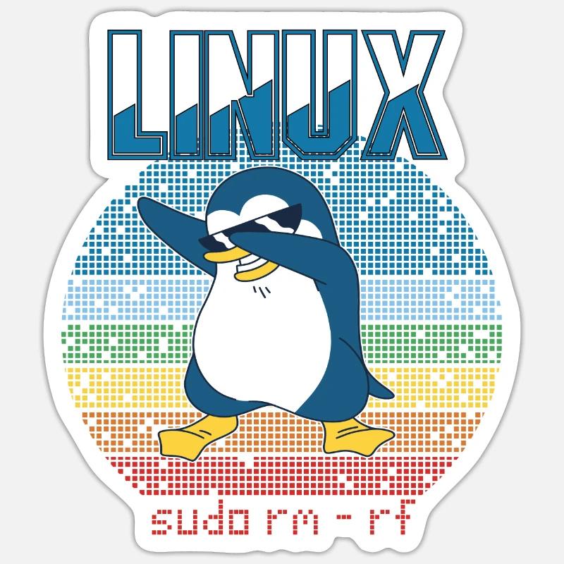 Linux Sudo Root Geek Admin Penguin Nerd Programmer Sticker Größe S (10 x 10 cm)
