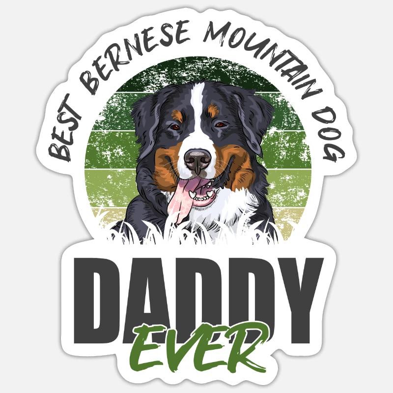 Bouvier bernois - Sticker taille S (10 x 10 cm) - blanc mat