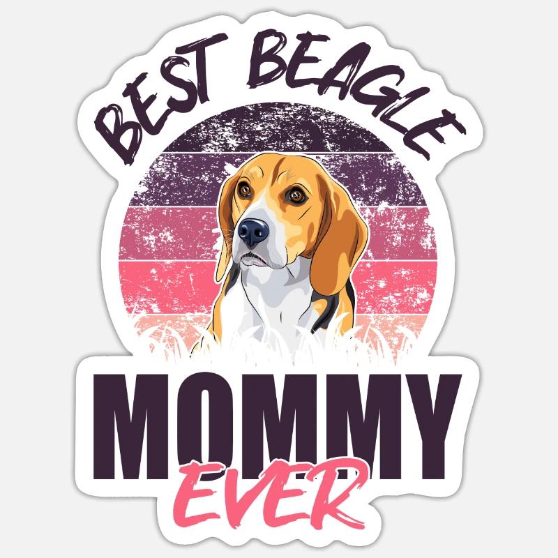Best Beagle-Mama Ever - Sticker size S (10 x 10 cm) - white matte