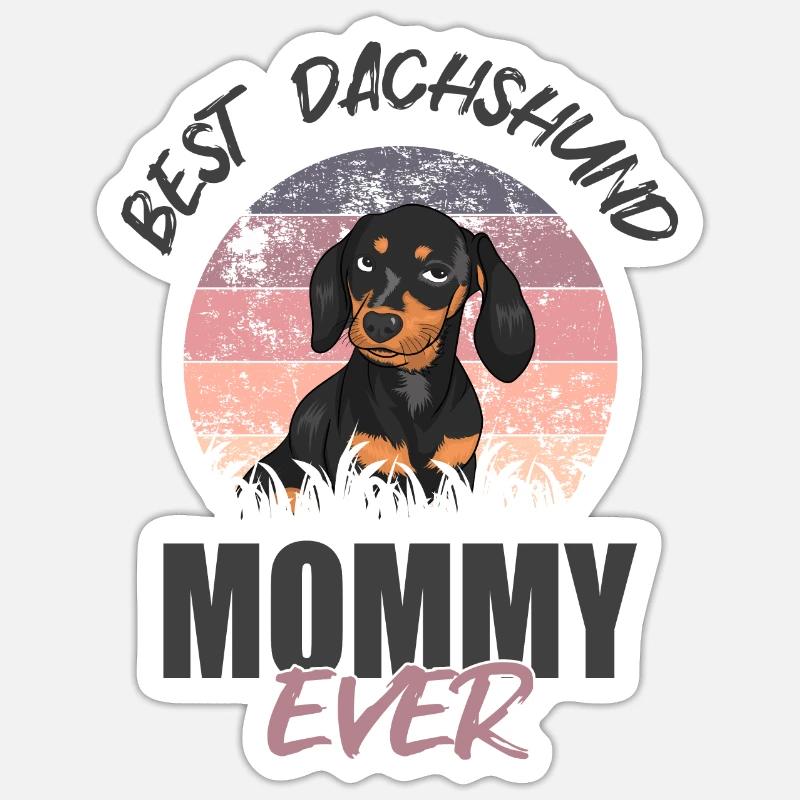 Beste Dackel-Mami - Sticker Größe S (10 x 10 cm) - Mattweiß